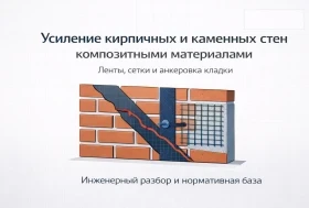 Усиление кирпичных и каменных стен композитными материалами