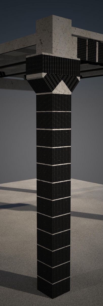 Усиление ЖБ колонны углеродными лентами