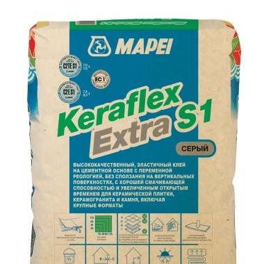 Эластичный цементный клей KERAFLEX EXTRA S1 GREY