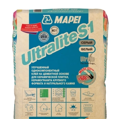Облегченный клей на цементной основе Ultralite S1